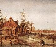VELDE, Esaias van de Winter Landscape rt oil painting on canvas